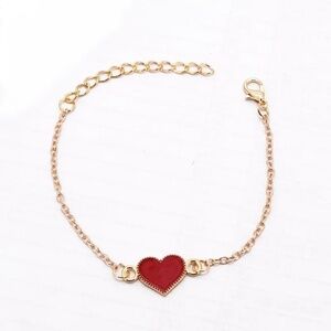 🔥2 for $15🔥 RED Heart Gold Tone Bracelet
